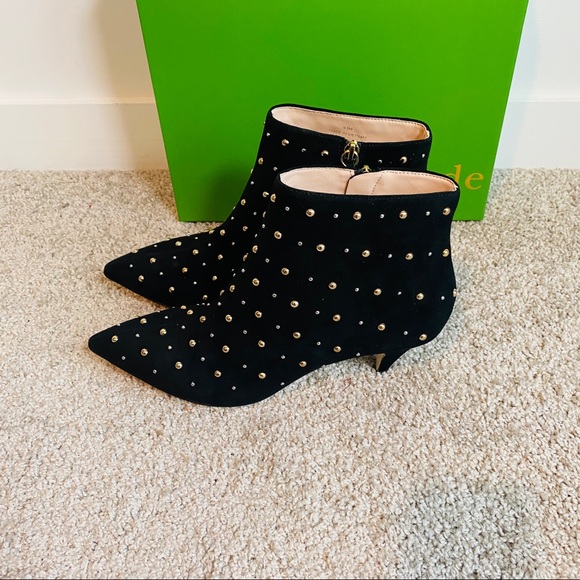 Kate Spade Genuine Suede Leather Starr Studded Ankle Booties Size 9.5 - Picture 11 of 15